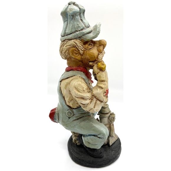 Vintage 1960's Miniature Train Conductor w/ Pipe & Timepiece Chalkware Stamped - Picture 6 of 6